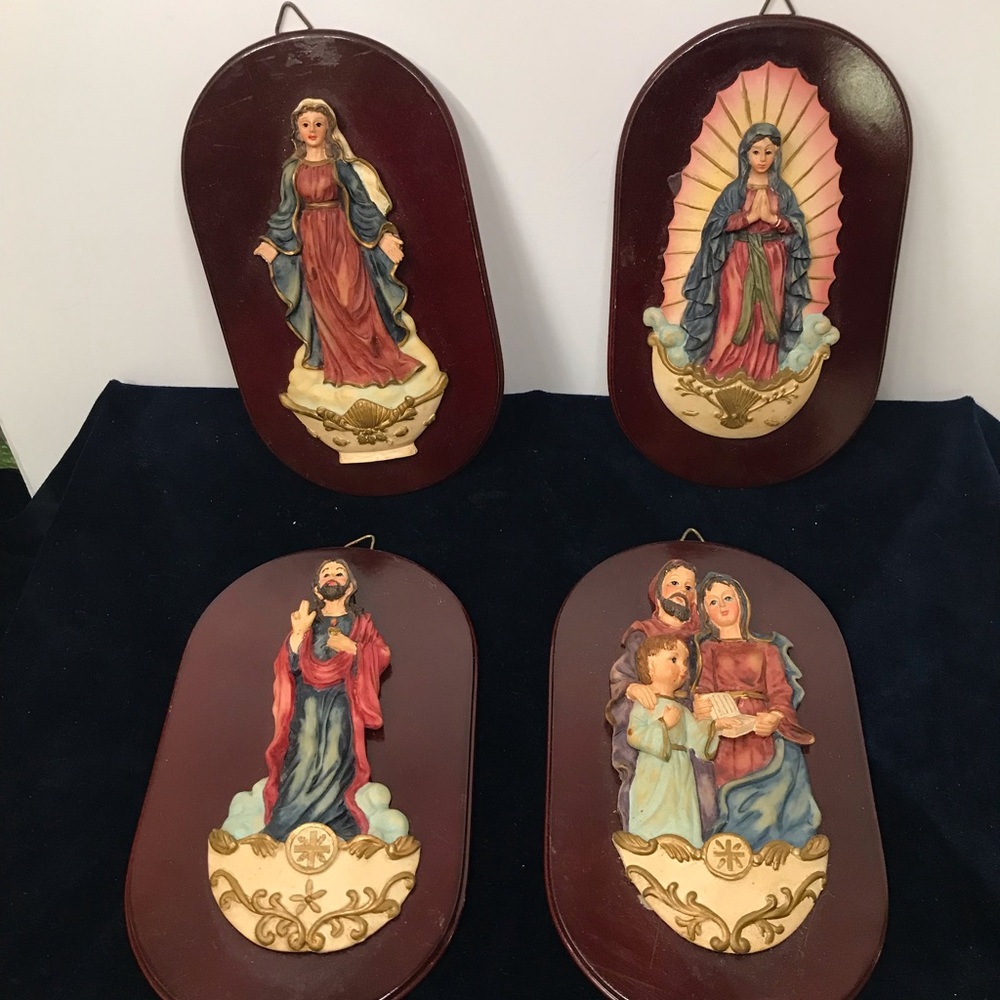 Richly Colored Religious Holiday Decor Plaques
